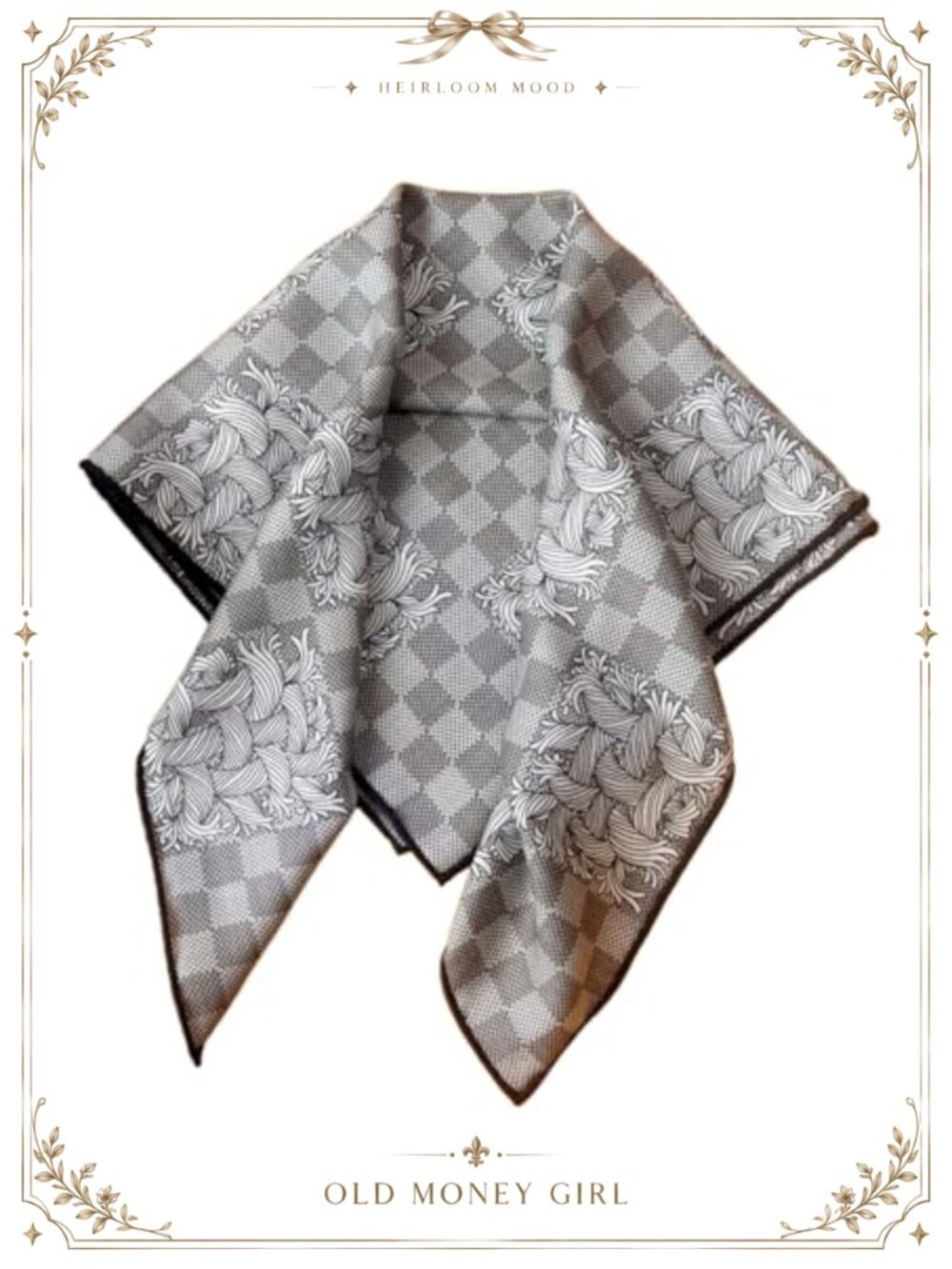 Silk Wool Blend Scarf 26x26 Lightweight Printed Square Headscarf